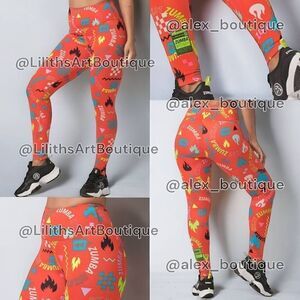 Zumba Fuego High Waisted Leggings Cha Cherry Size XS (E040)
